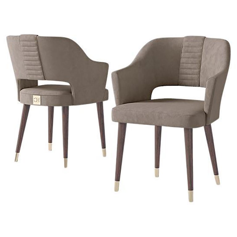 Chaise Carpanese Home Italia du 21ème siècle avec pieds en bois moderne, 7909