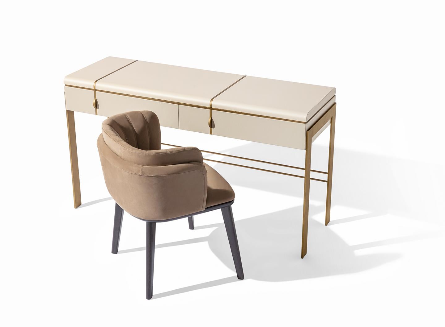 21st Century Carpanese Home Italia Chair with Wooden Legs Modern, Annette For Sale 1