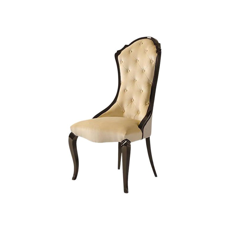 Chaise Carpanese Home Italia du 21ème siècle avec pieds en bois néoclassique, 6010