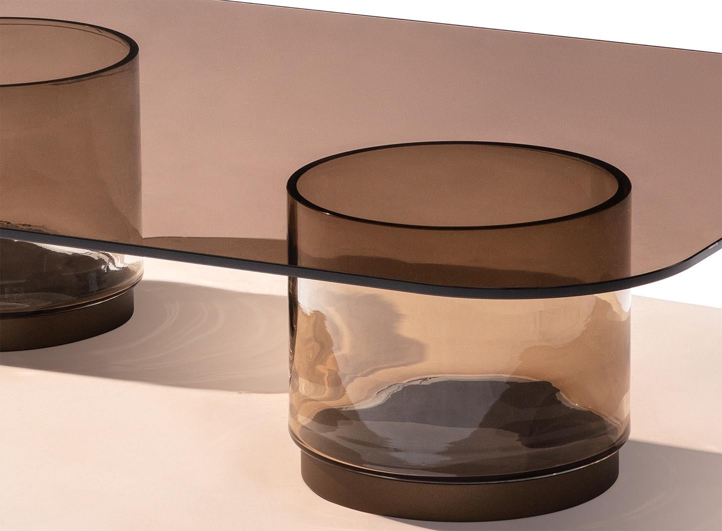 Couchtisch des 21. Jahrhunderts von Carpanese Home Italia mit Glas, modern, Imperial L (21. Jahrhundert und zeitgenössisch) im Angebot