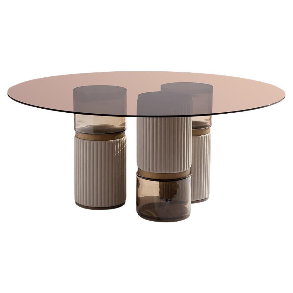 Table basse Carpanese Home Italia du 21e siècle avec verre moderne, Imperial R