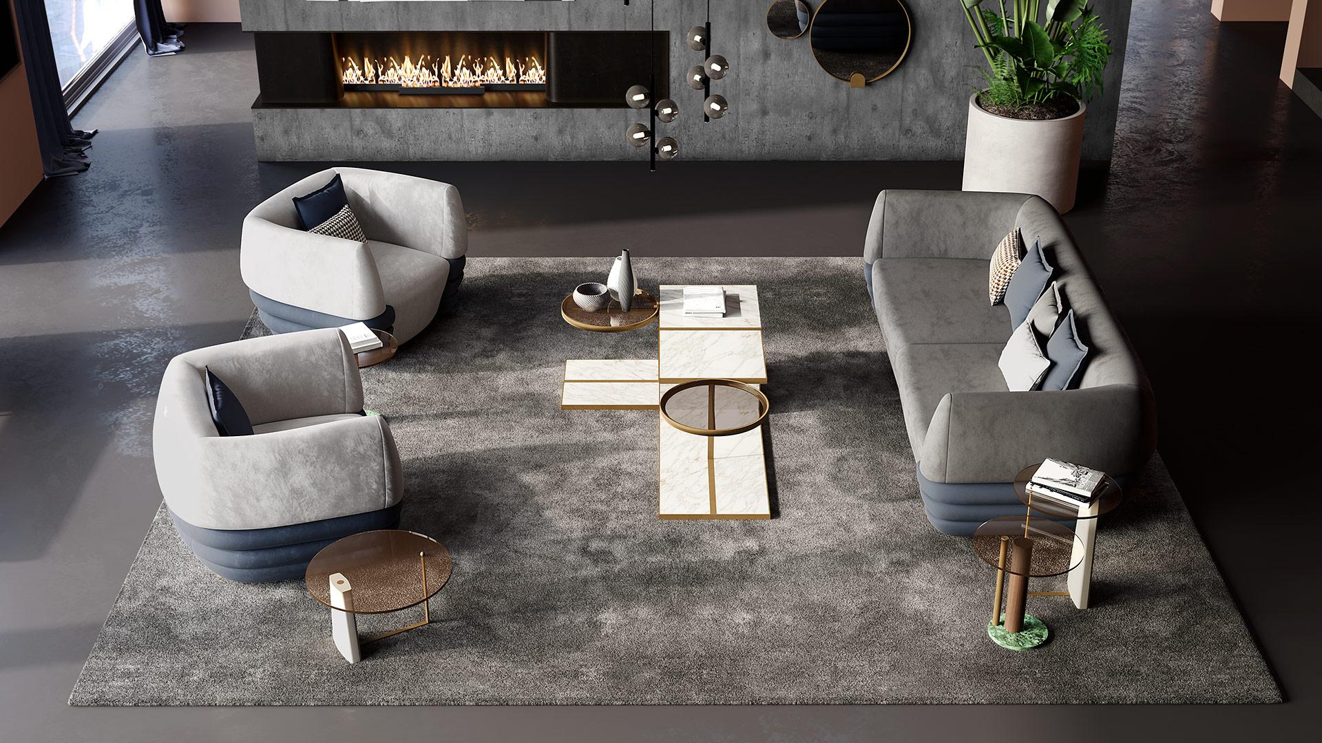 Mesa de centro alta de madera, metal y cristal. La hermosa mezcla entre madera natural y detalles metálicos en bronce es perfecta para un ambiente Contemporáneo y lujoso . La base piramidal redondeada en da un toque de estilo a la pieza. La tapa de