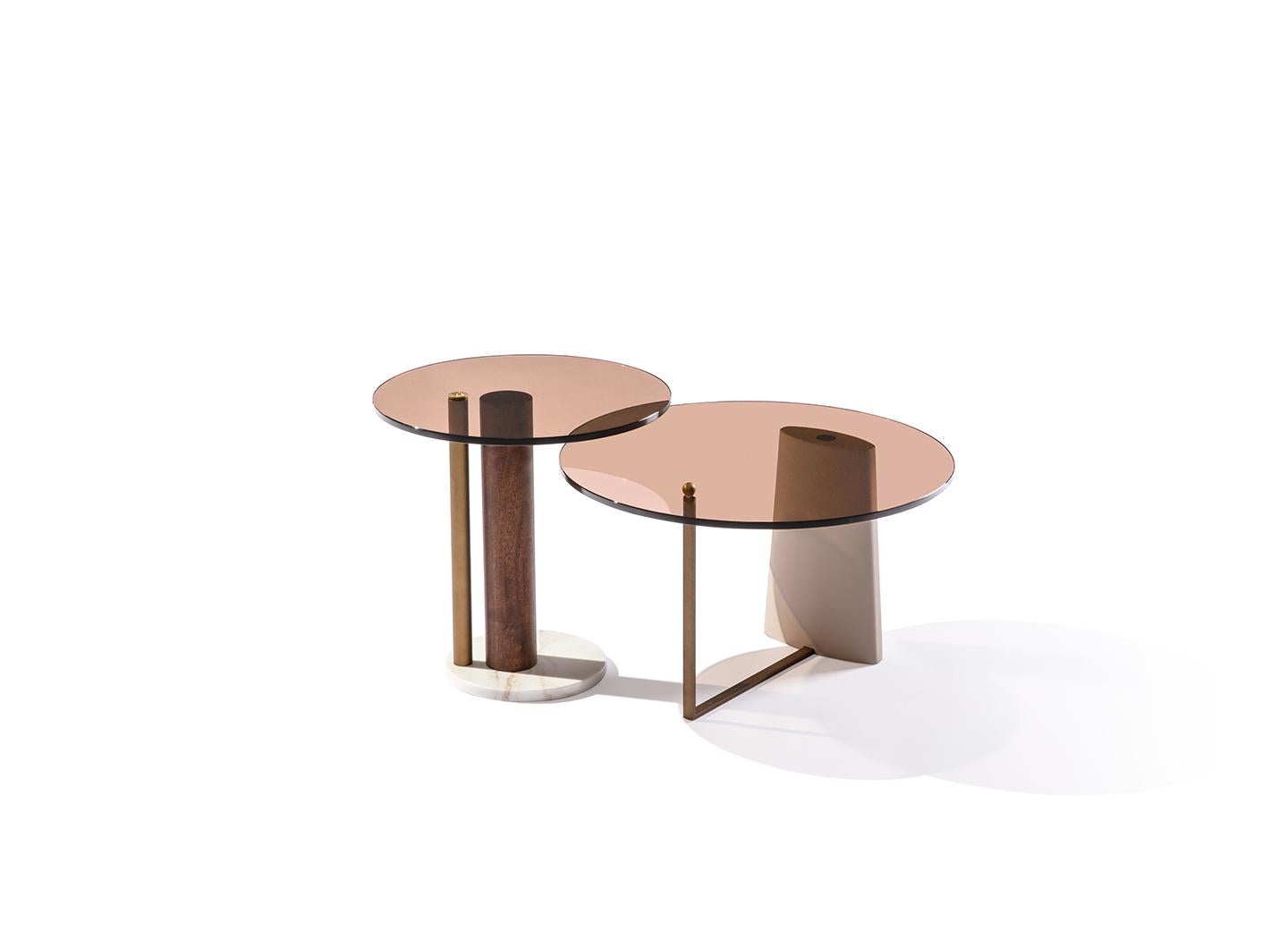 Siglo XXI Carpanese Home Italia Mesa de centro con tapa de cristal Moderna, Rialto H Metal en venta