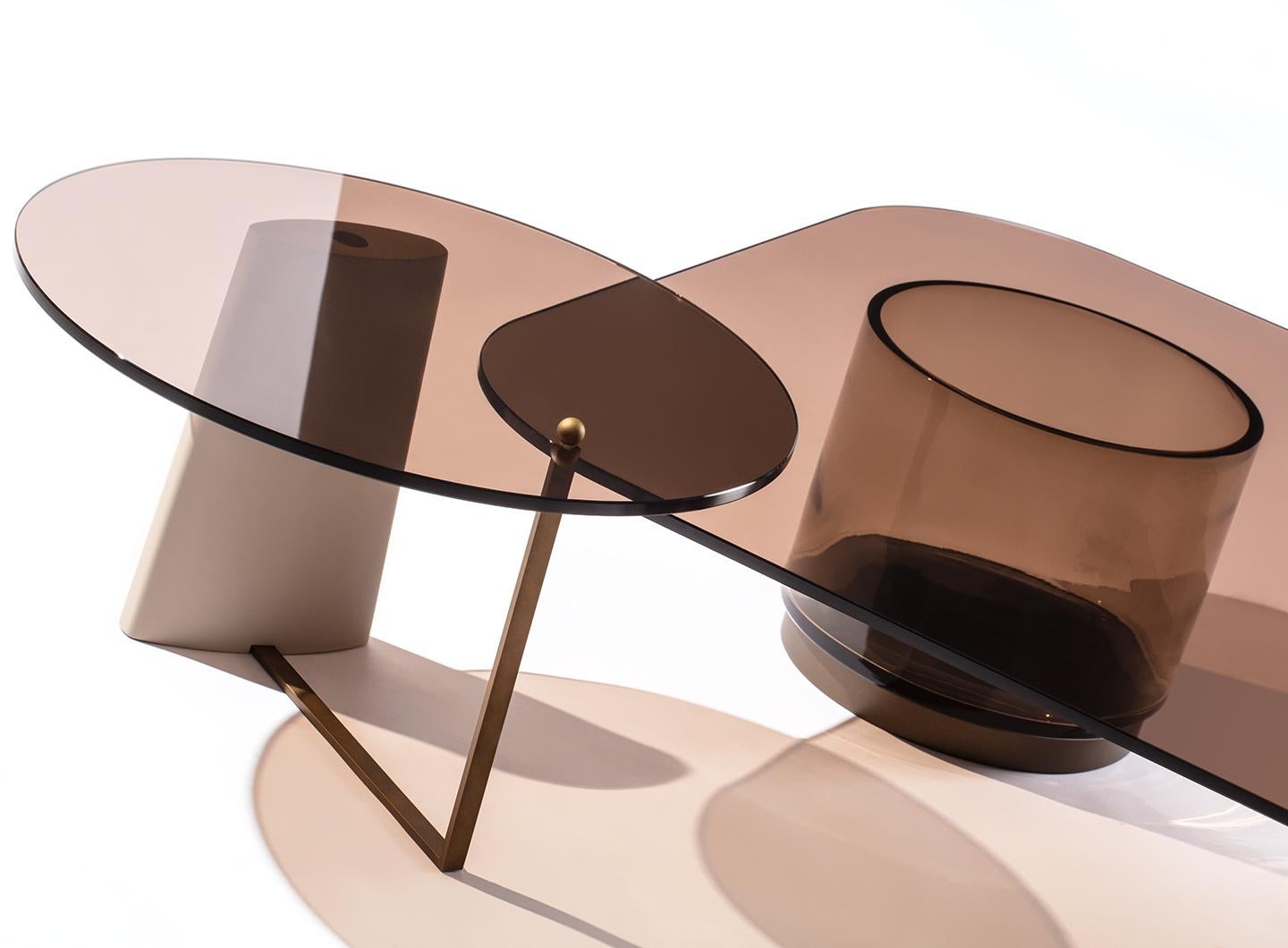 Italian 21st Century Carpanese Home Italia Coffee Table with Glass Top Modern, Rialto L For Sale