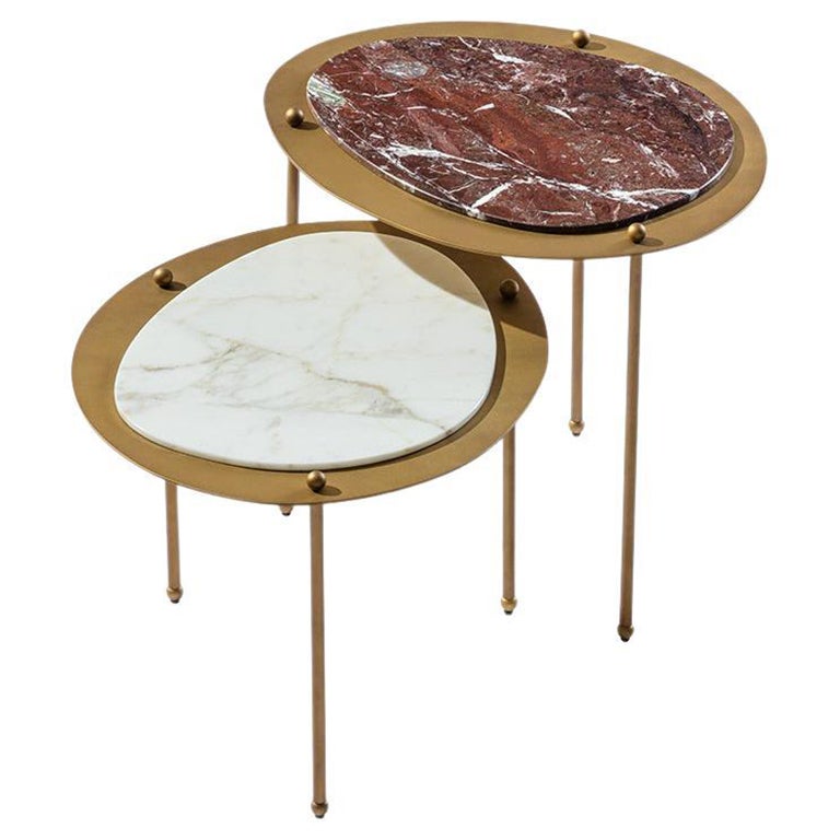 21st Century Carpanese Home Italia Coffee Table with Marble Modern, Island L