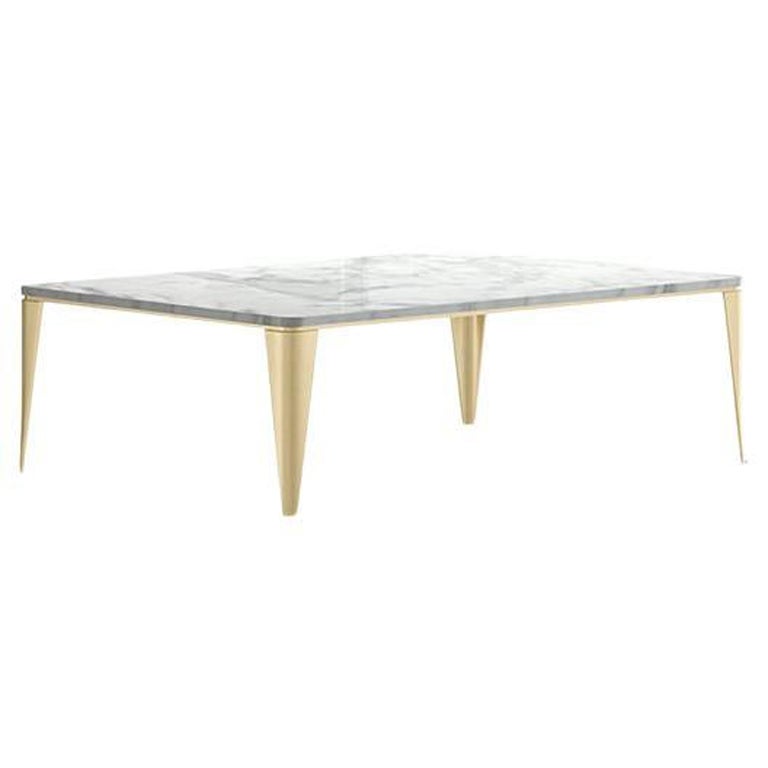 Table basse Carpanese Home Italia du 21e siècle avec plateau en marbre moderne, 7340