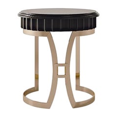 21° Secolo Carpanese Home Italia Tavolino con Base in Metallo Moderno, 7018