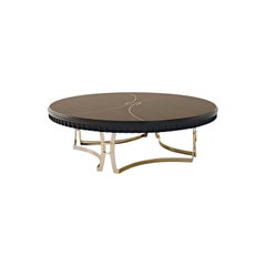 21° Secolo Carpanese Home Italia Tavolino con Base in Metallo Moderno, 7038