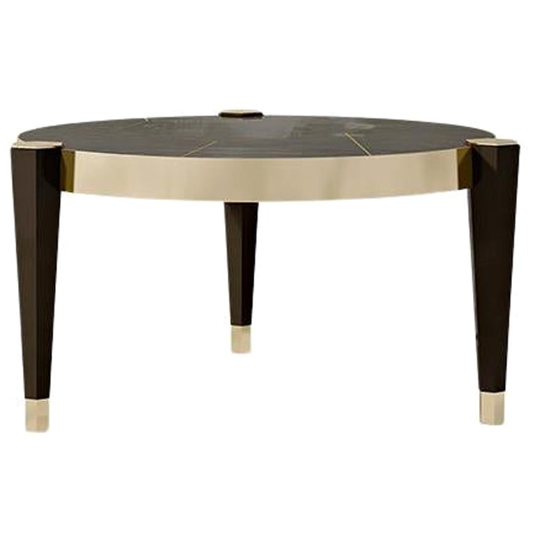 Table basse Carpanese Home Italia du 21e siècle avec détails en métal moderne, 7532