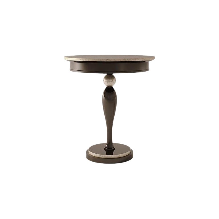 Table basse Carpanese Home Italia du 21e siècle en bois néoclassique, 5040
