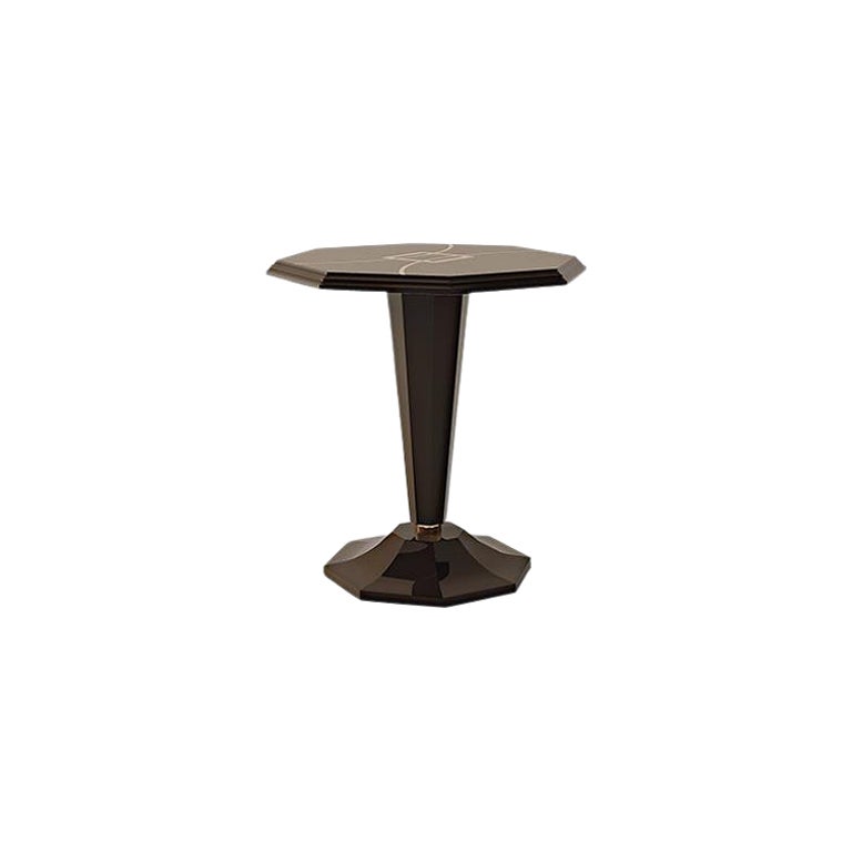 Table basse Carpanese Home Italia du 21e siècle avec base en bois moderne, 7030