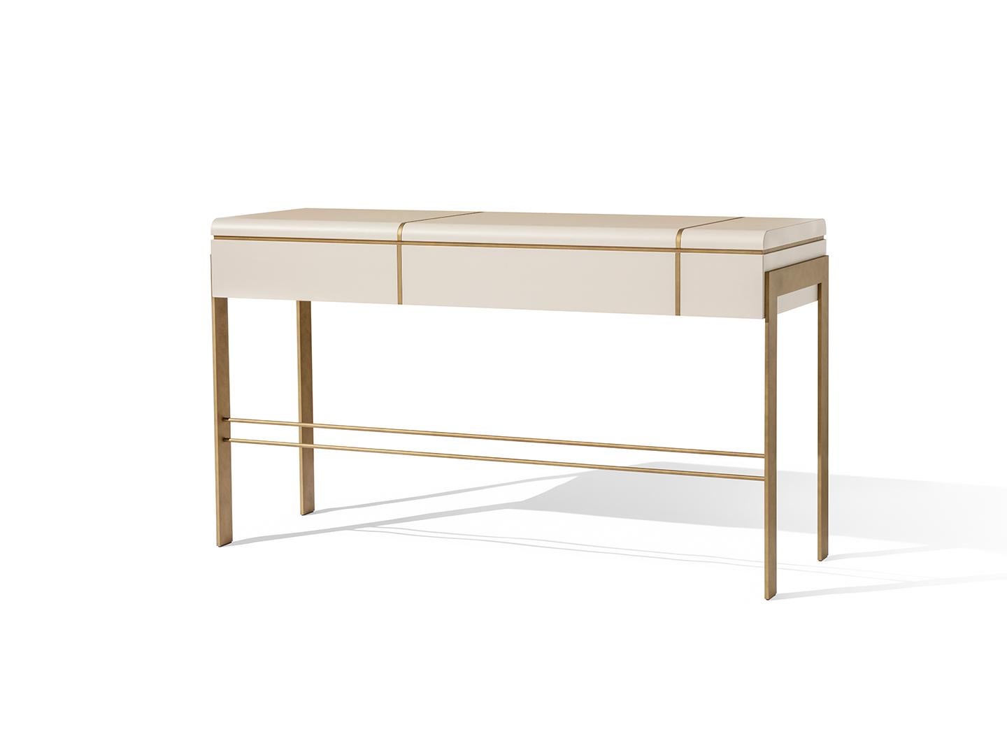 21st Century Carpanese Home Italia Console with Metal Base Modern, Althea C For Sale 2