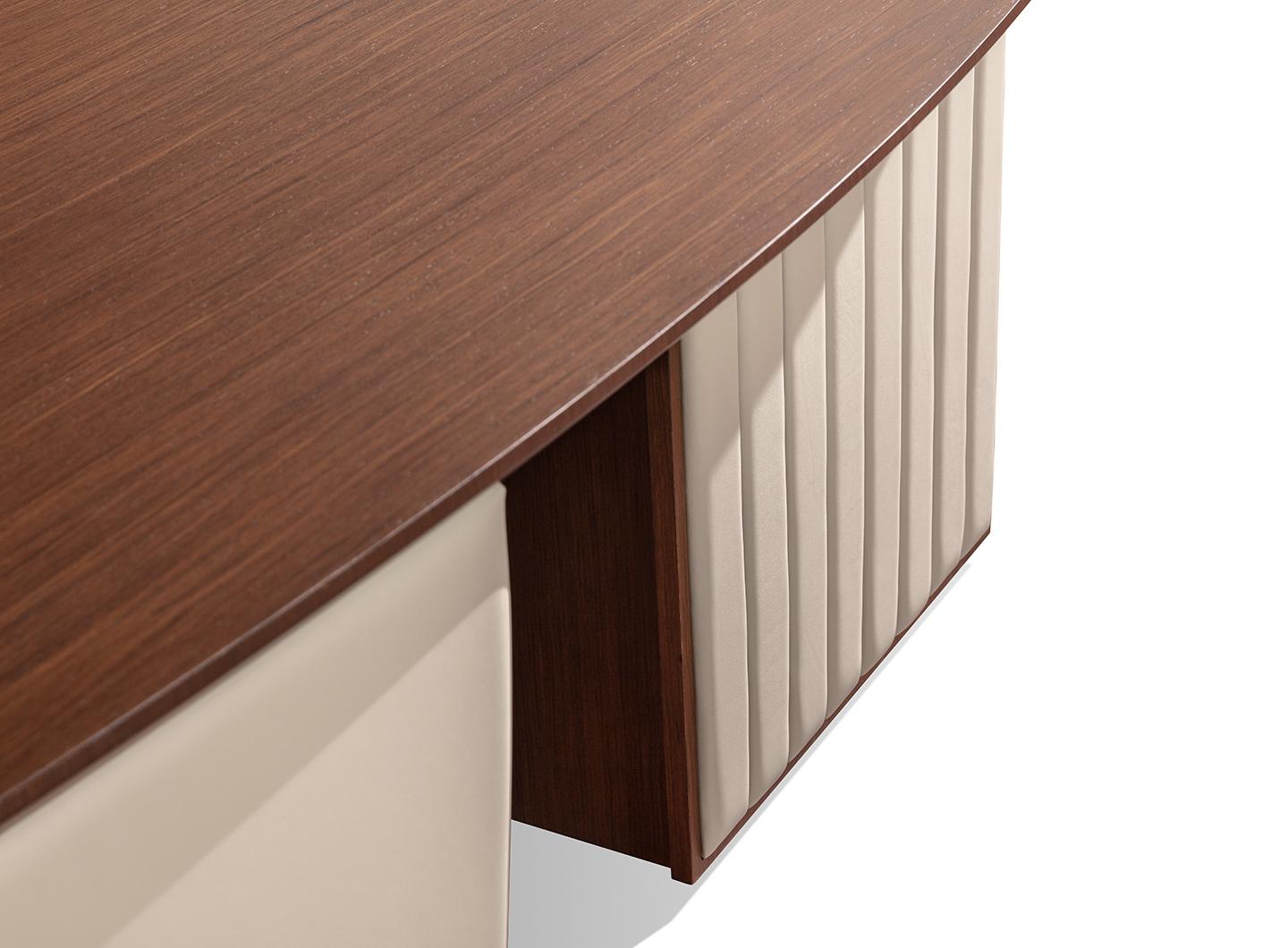 21st Century Carpanese Home Italia Desk with Leather Base Modern, Arthur S For Sale 1