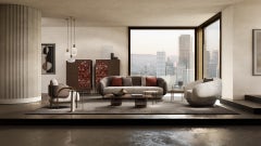 Alma H Carpanese Home Italia High Cabinet with Metal Base