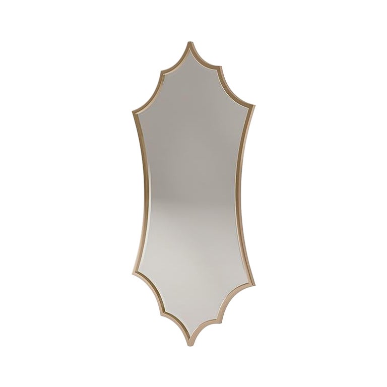 Miroir de maison italienne tapisserie du 21e siècle avec cadre en bois moderne, 7028