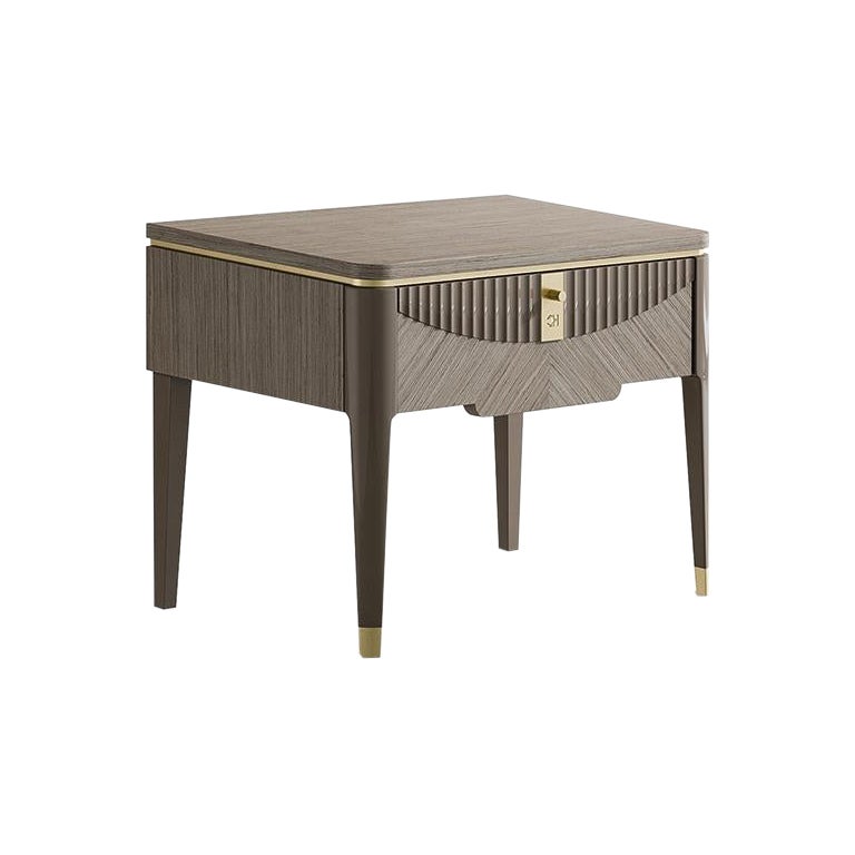 Table de nuit Carpanese Home Italia du 21e siècle avec détails en métal Moderne, 7382