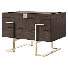Table de nuit Carpanese Home Italia du 21e siècle avec pieds en métal Moderne, 7922