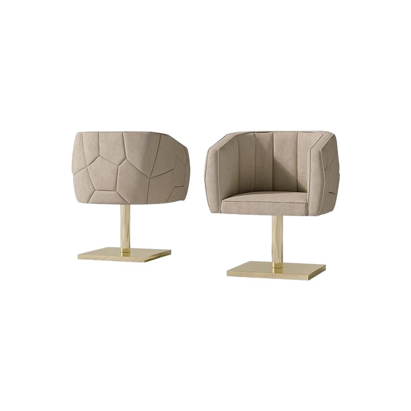 Carpanese Home Italia Partial Swivel Chair des 21. Jahrhunderts mit Metallmoderne, 7519