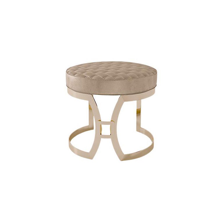 Pouffe avec base en métal Moderne, 7088, Carpanese Home Italia, XXIe siècle