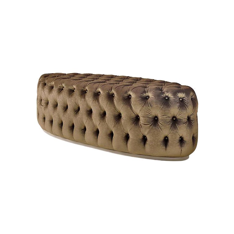 21° secolo Carpanese Home Italia Pouff con base in legno Neoclassico, 6087