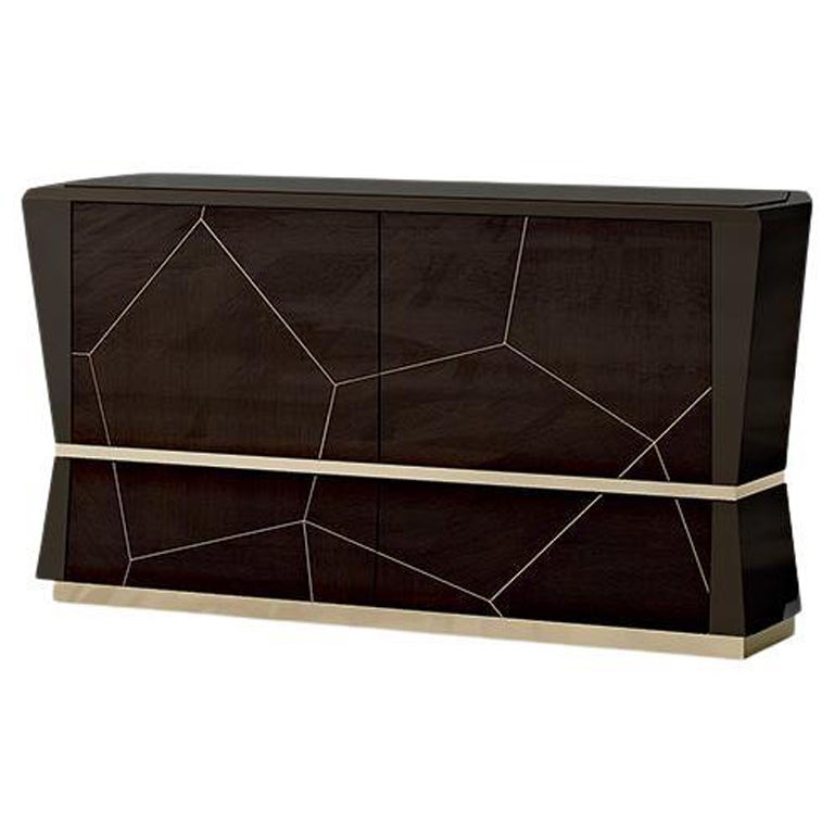 21° secolo Carpanese Home Italia Credenza con dettagli in metallo Moderna, 7565