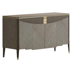 21st Century Carpanese Home Italia Sideboard with Wood Frame Modern, 7307
