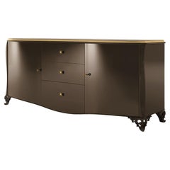 Teppich Sideboard mit Holzbeinen im neoklassischen Stil des 21. Jahrhunderts, 6202, Carpanese Home Italia