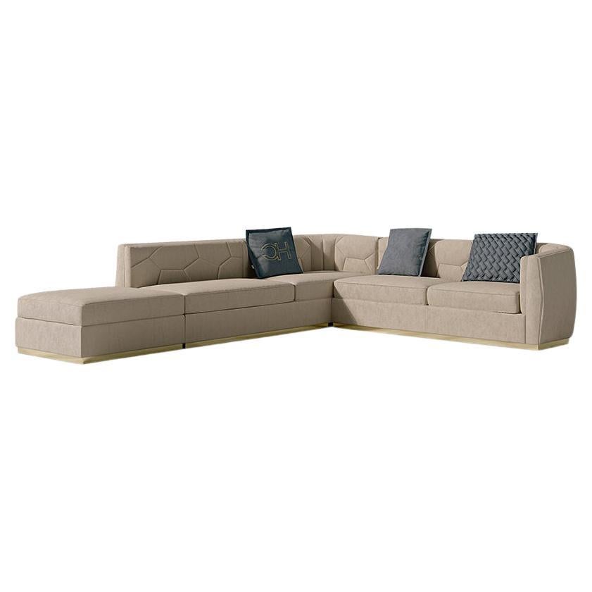 Carpanese Home Italia-Sofa des 21. Jahrhunderts mit Metallfuß Modern, 7943