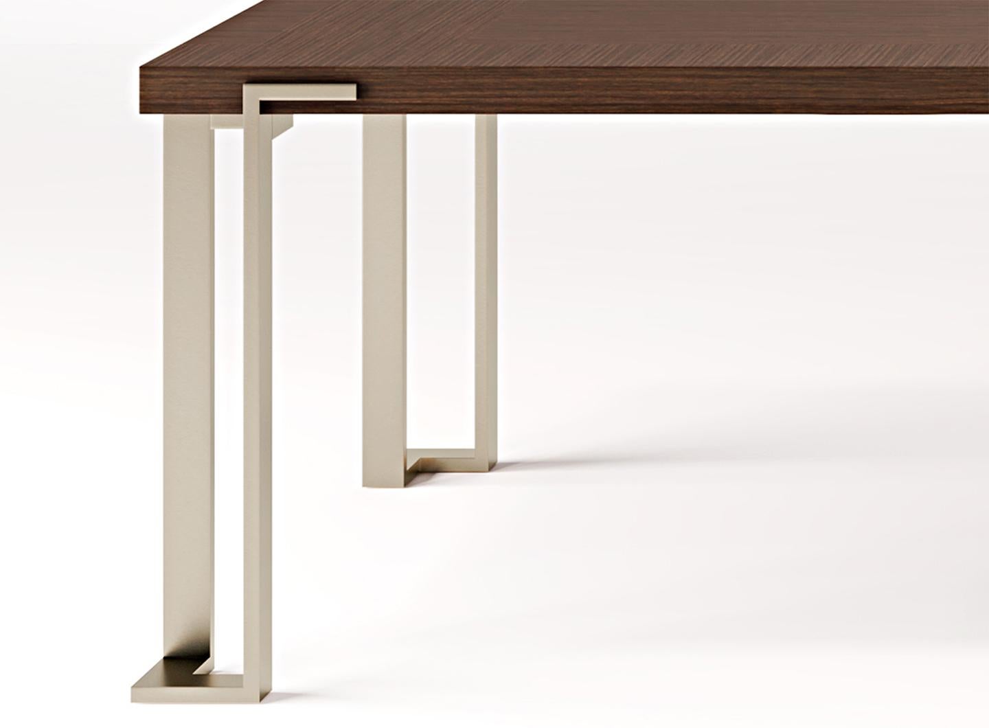 Contemporary 21st Century Carpanese Home Italia Table with Metal Legs Modern, 7954 For Sale