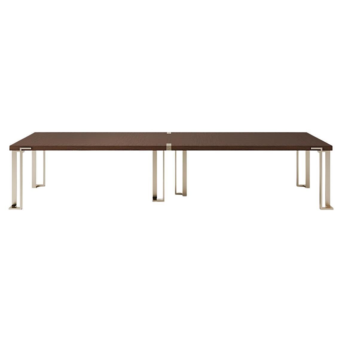 21st Century Carpanese Home Italia Table with Metal Legs Modern, 7954