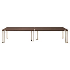 21st Century Carpanese Home Italia Table with Metal Legs Modern, 7954