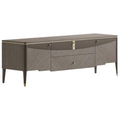 21st Century Carpanese Home Italia Mobile Tv con dettagli in metallo Moderno, 7316