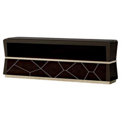 21st Century Carpanese Home Italia Tv Cabinet with Metal Details Modern, 7566
