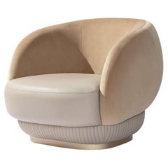 Fauteuil tapissé moderne Moon de la maison tapissée de Carpanese Home Italia, XXIe siècle