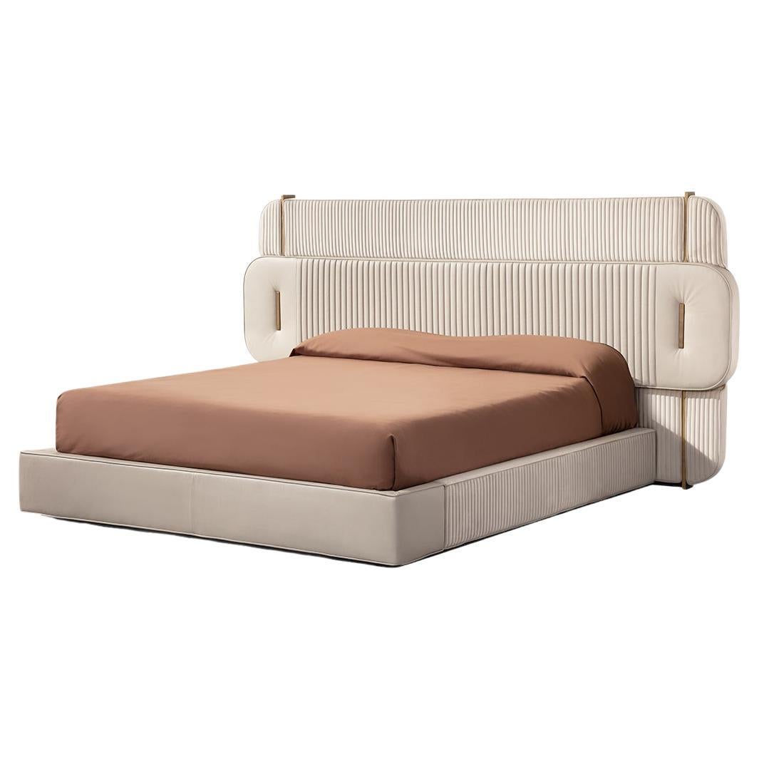 21st Century Carpanese Home Italia Upholstered Bed Modern, Papillon For Sale