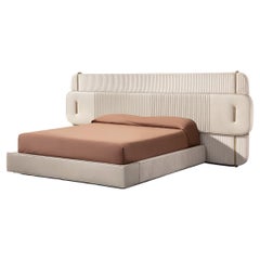 21st Century Carpanese Home Italia Upholstered Bed Modern, Papillon XL