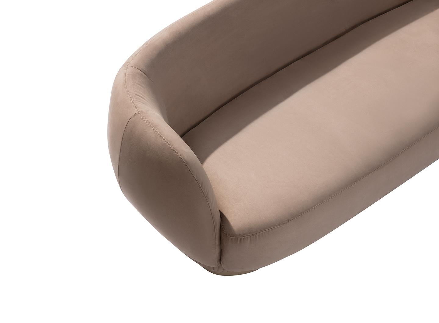 Italian 21st Century Carpanese Home Italia Upholstered Sofa Modern, Moon 2p For Sale