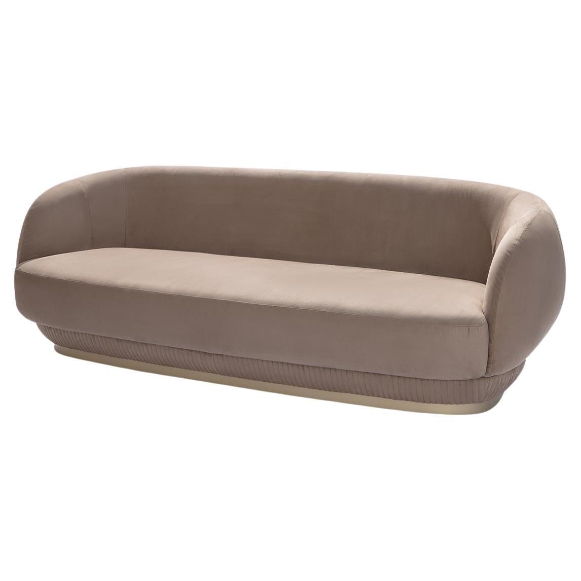21st Century Carpanese Home Italia Upholstered Sofa Modern, Moon 2p For Sale
