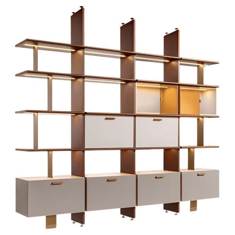 Moderner Wandschrank des 21. Jahrhunderts, Carpanese Home Italia, Duo M