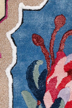 Tappeto 21st Century Eclectit Florem  Lana e Beige, Rosa, Blu