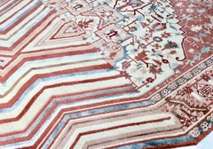 Rug Evolution 1 in Himalayan Wool and Silk, Red, Beige