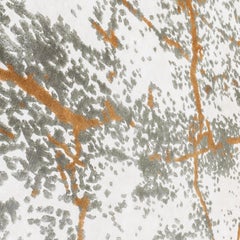 21st Century Carpet Rug Kintsugi in Himalayan Wool and Silk Ivory, Gold, Gray