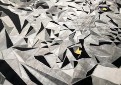 Rug Makan in Himalayan Wool and Silk, Black, Grey, Yellow