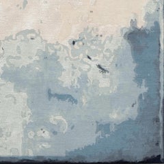 Alfombra del Siglo XXI Sahara de Lana del Himalaya y Seda Beige, Azul, Blanco