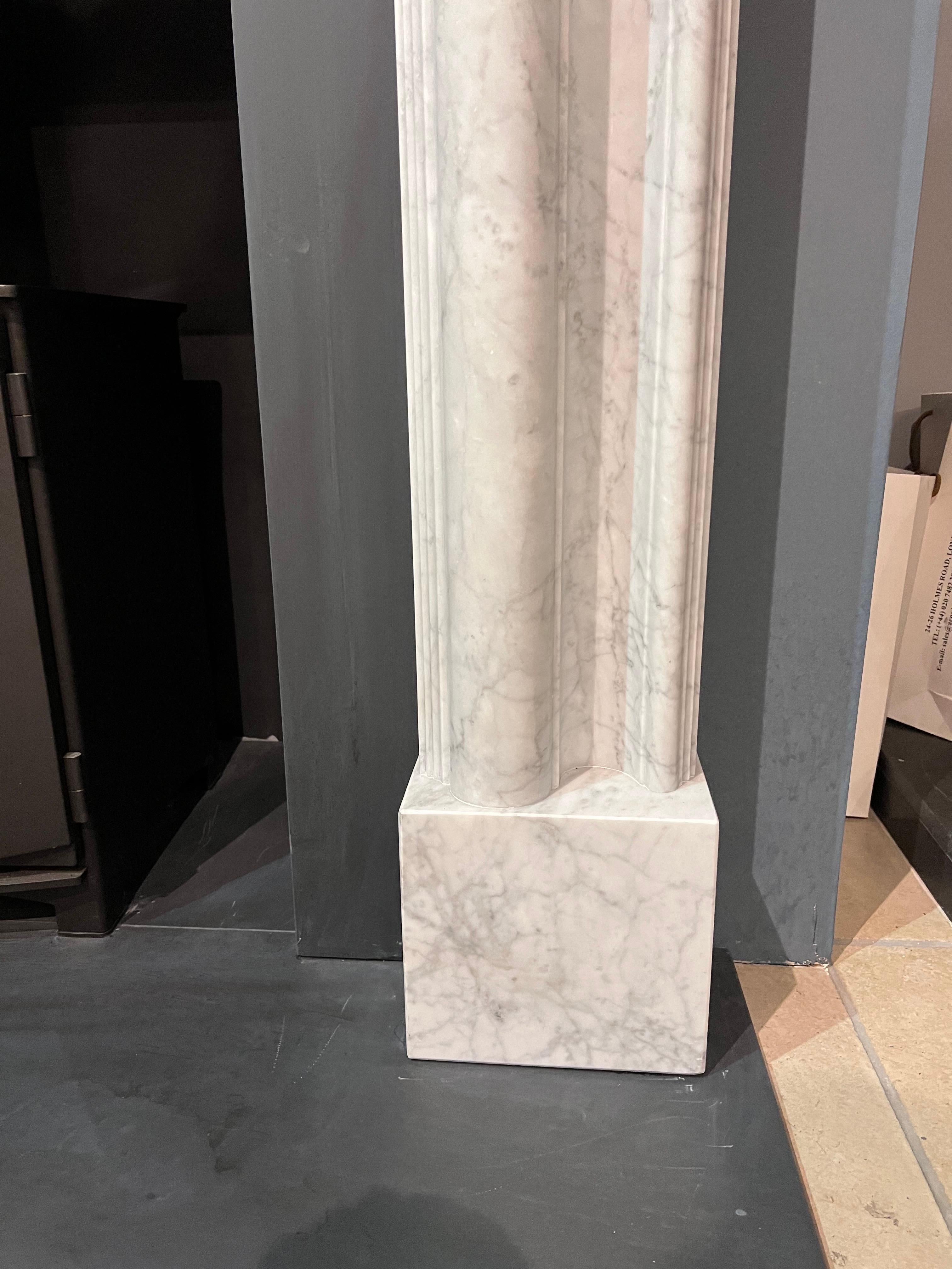 Georgian 21st Century Carrara Marble Fireplace Surround For Sale