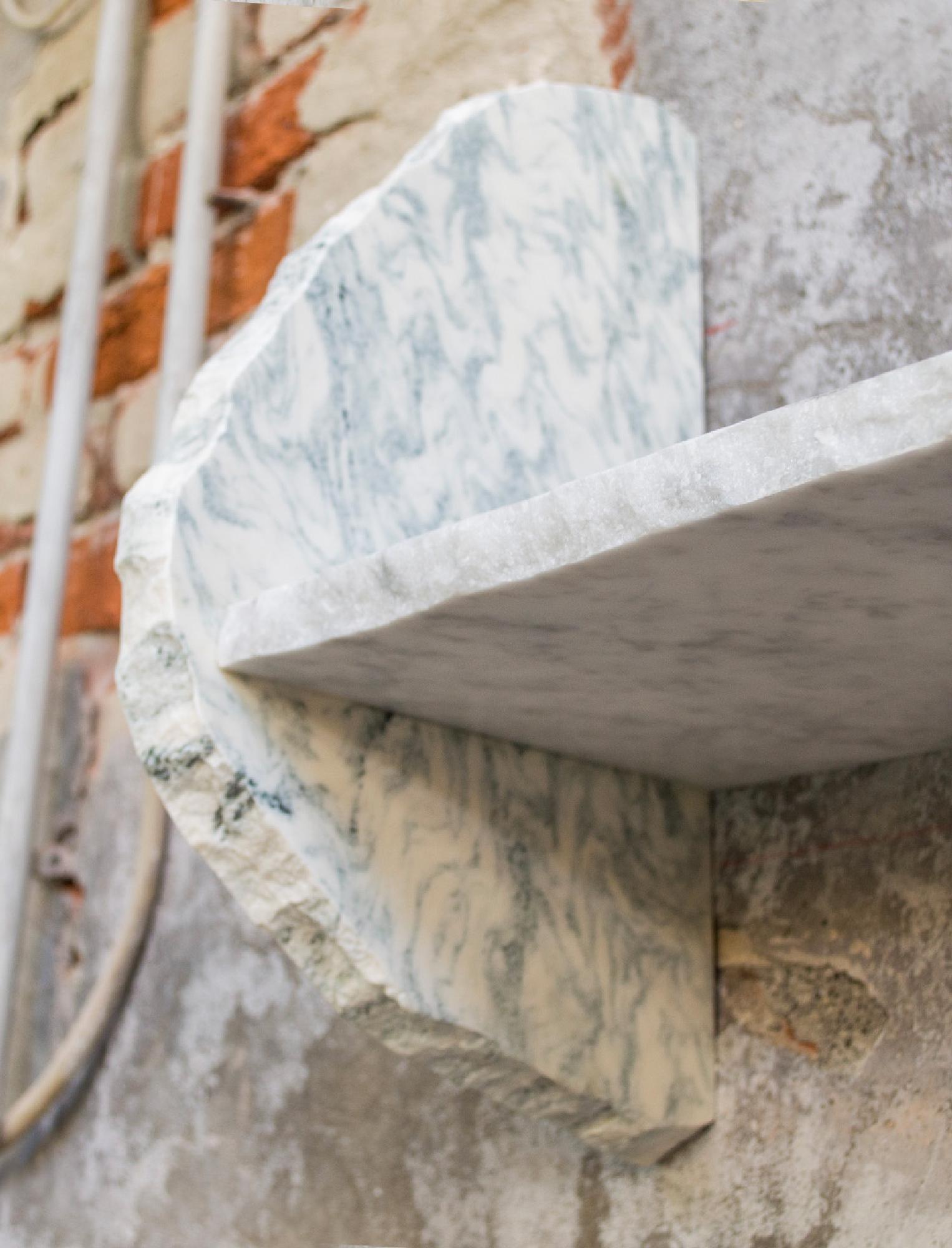 21st Century Carrara Marble Shelf Handmade in Italy by Ilaria Bianchi For Sale 2