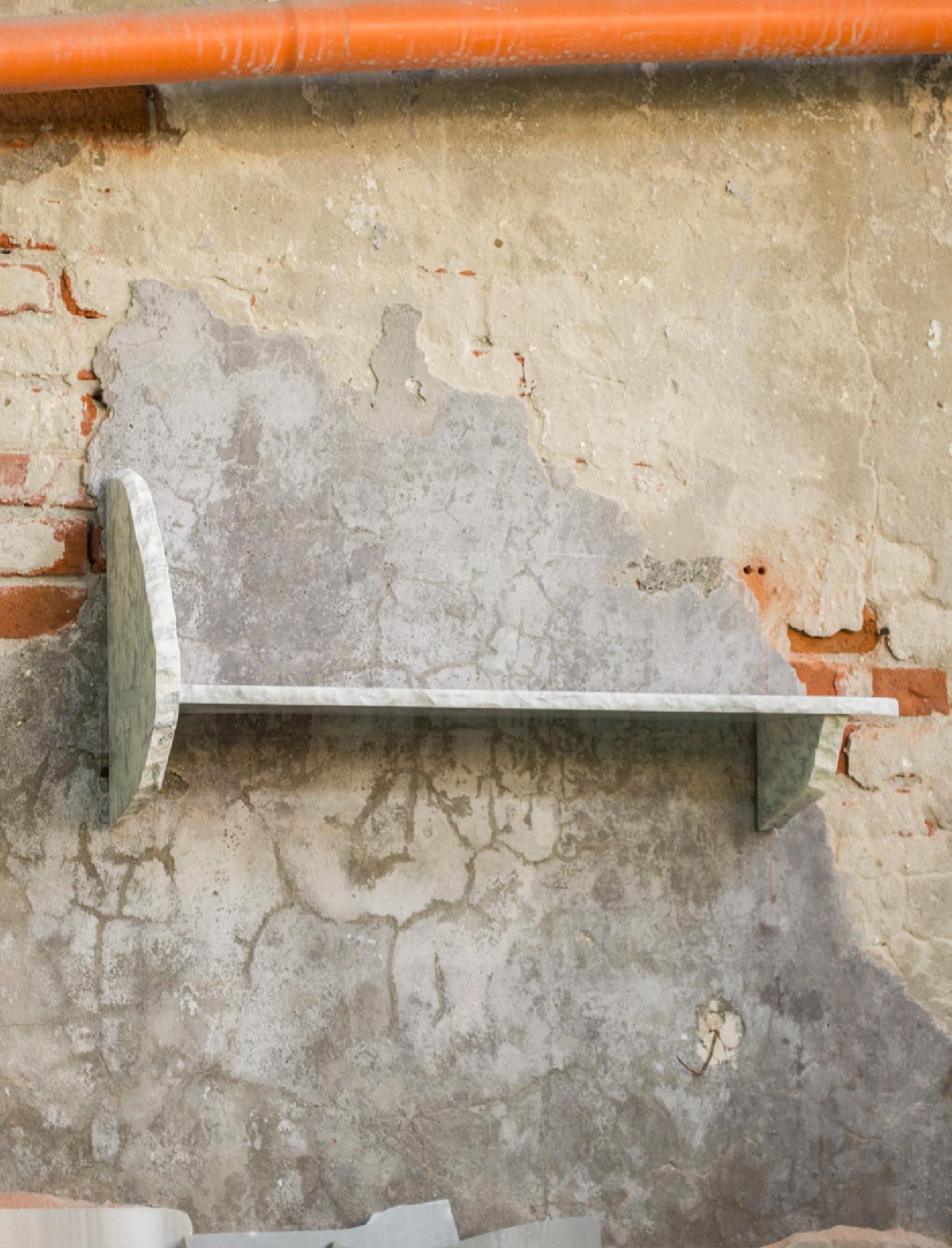 Contemporary 21st Century Carrara Marble Shelf Handmade in Italy by Ilaria Bianchi For Sale