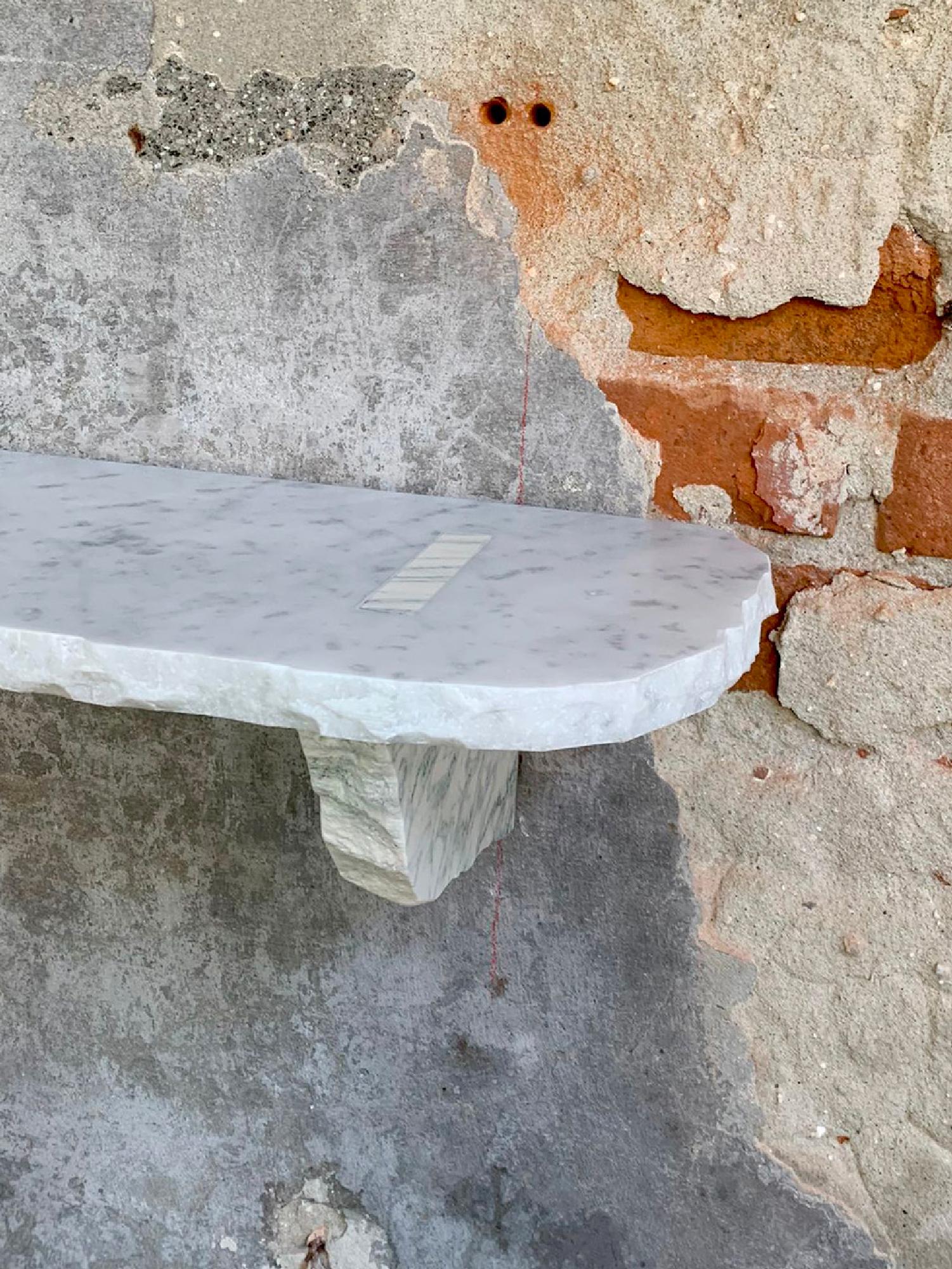 21st Century Carrara Marble Shelf Handmade in Italy by Ilaria Bianchi For Sale 3