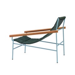 21st Century Carrés Fauteuil en tissu vert foncé, Indoor, Outdoor, Métal