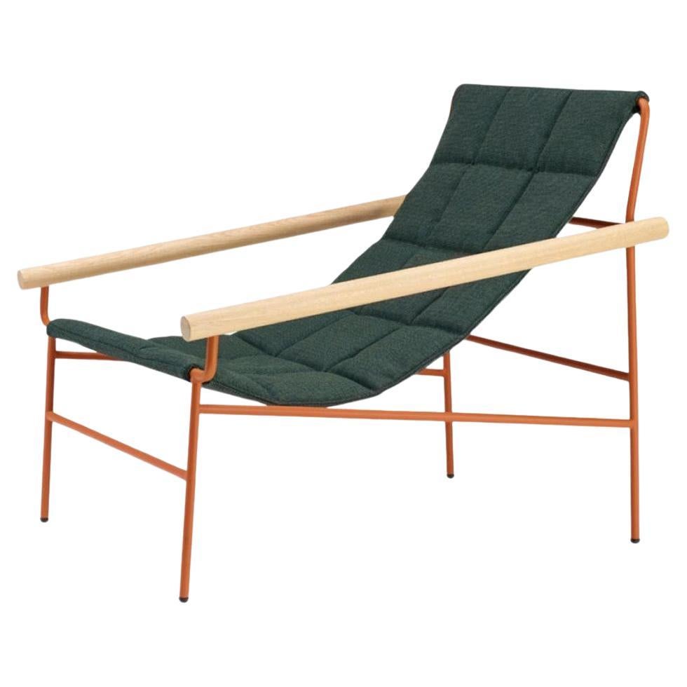 21st Century Carrés Fauteuil en tissu vert foncé, Indoor, Outdoor, Métal en vente